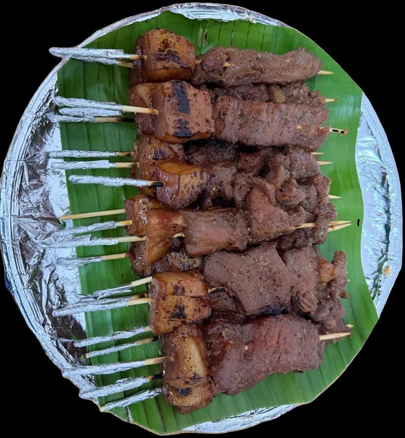 Grilled pork BBQ skewers