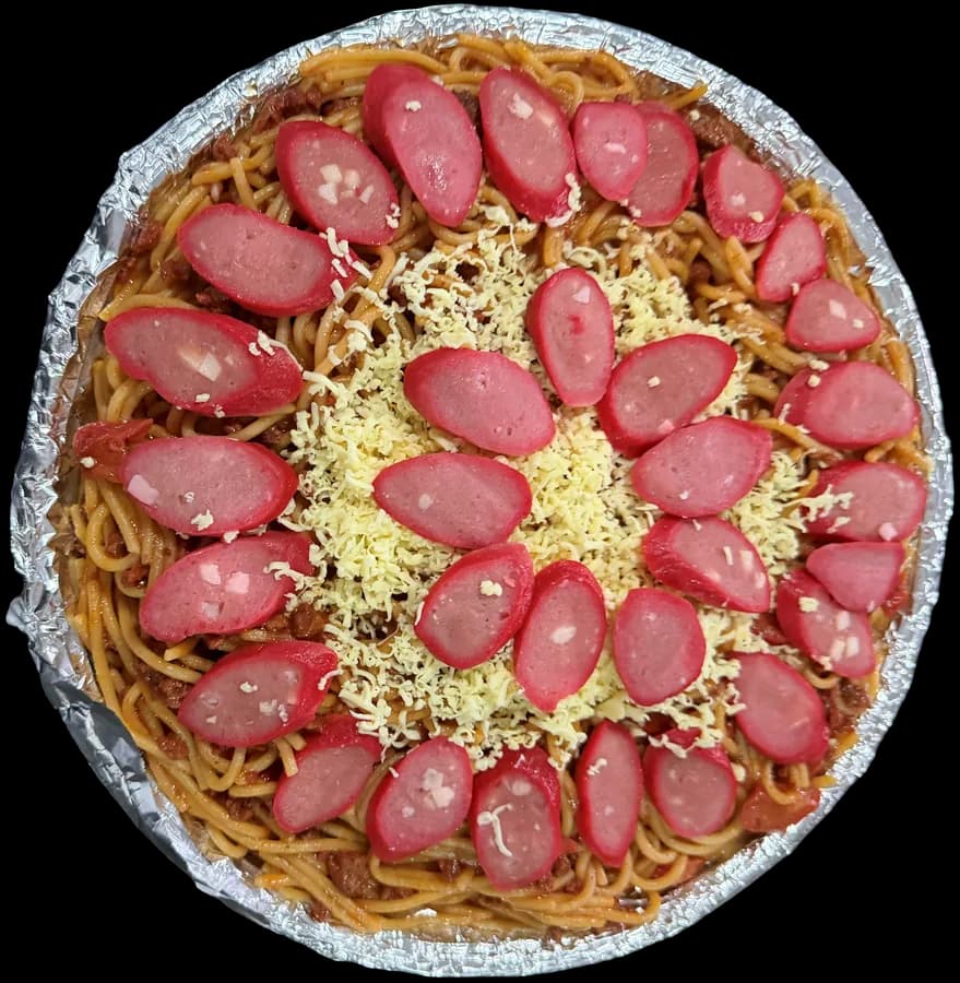 Filipino-style spaghetti party tray