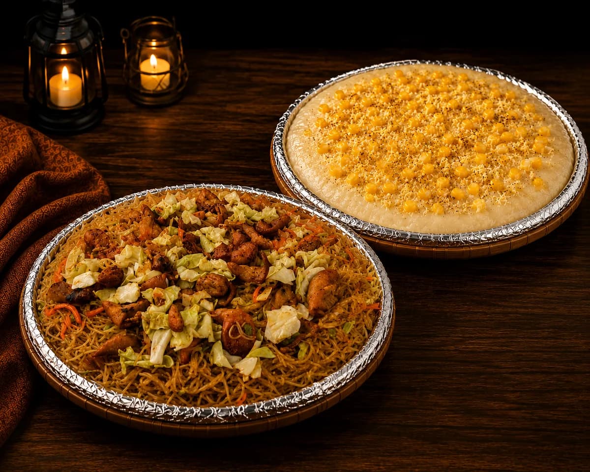 Fiesta Family bundle: pancit bihon and maja blanca trays